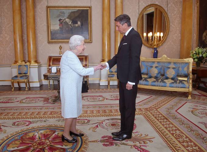 Slovenian President Borut Pahor received by Queen Elizabeth II